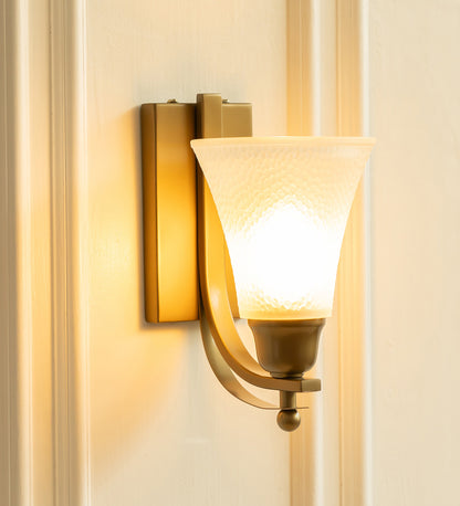 J Wall Lamp with Frosted Hammered Glass