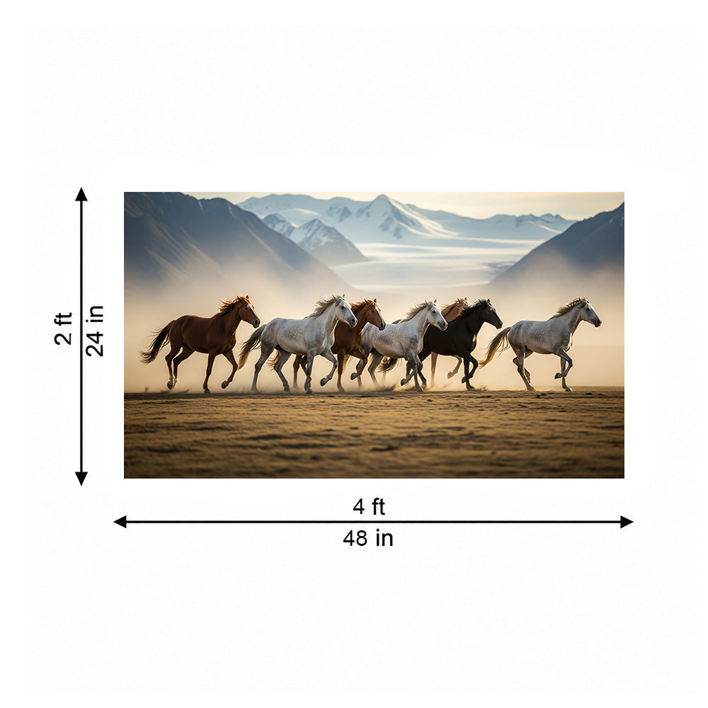 Horse Herd Sunset Wall Painting | Canvas Wall Art for Living Room, Bedroom & Office