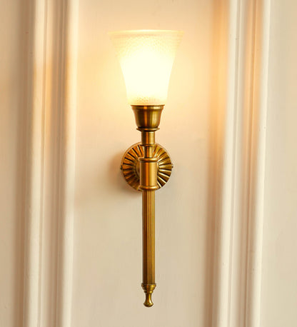 Corrugated Wall Lamp with Frosted Hammered Glass