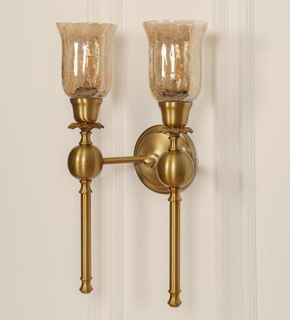 Double Ball Wall Lamp with Crackled Glass