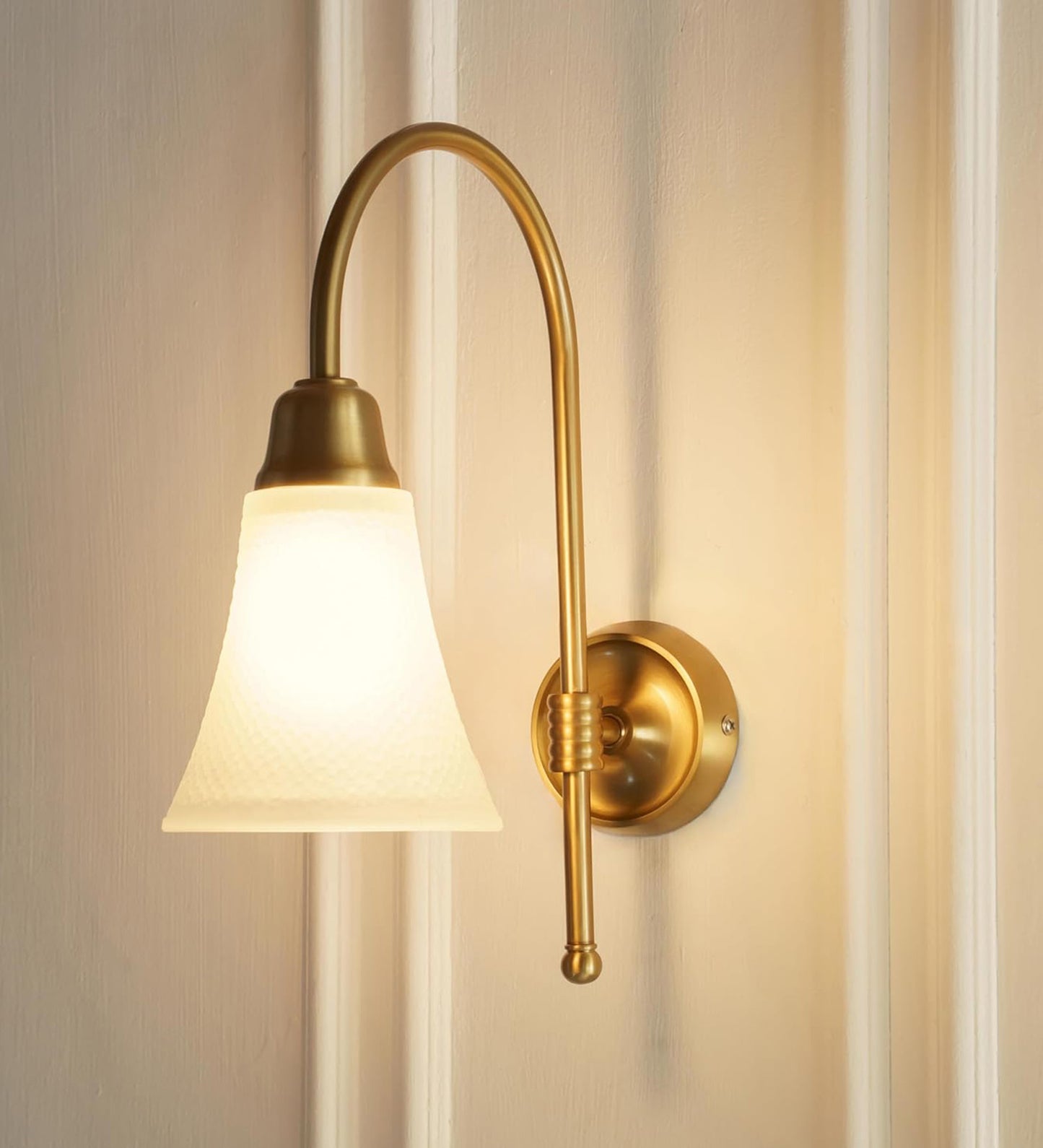 Hockey Wall Lamp with Frosted Hammered Glass