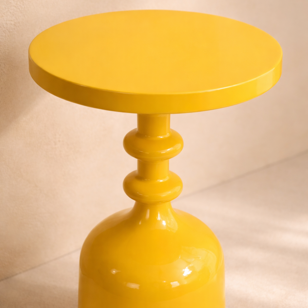 CIRCA Marigold Iron Pedestal Accent Table – Modern Round Side Table