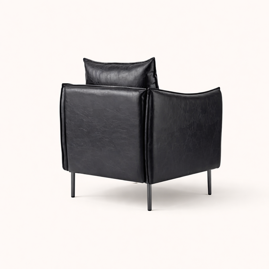 Lucas Accent Chair Black | Mid Century Accent Chair Matte Black