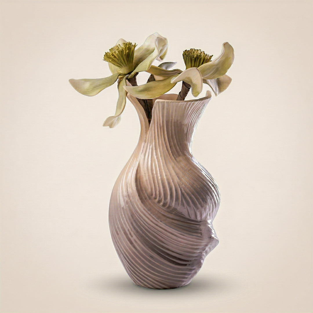 Ivora Whisper Modern Sculpted Iron Vase – Contemporary Decorative Tabletop Accent