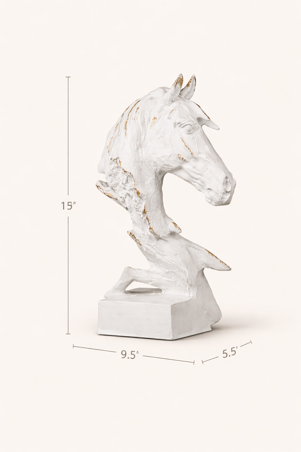 Noir Stallion White Horse Head Sculpture – Modern Aluminum Tabletop Art Décor