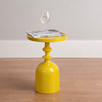CIRCA Marigold Iron Pedestal Accent Table – Modern Round Side Table