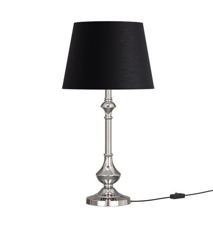 Nickel Aluminium Table Lamp (22") – Black 10" Shade