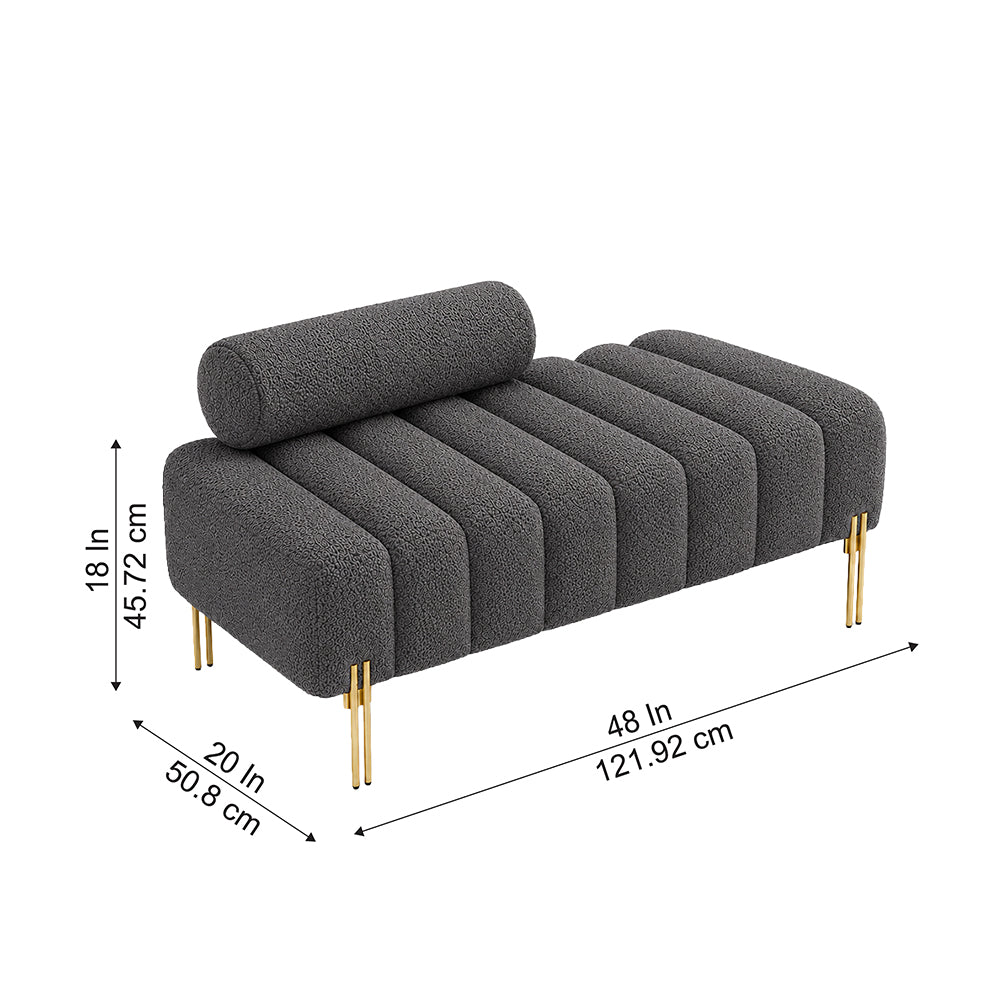 Sepia Homes crest bench With Golden Legs|Grey