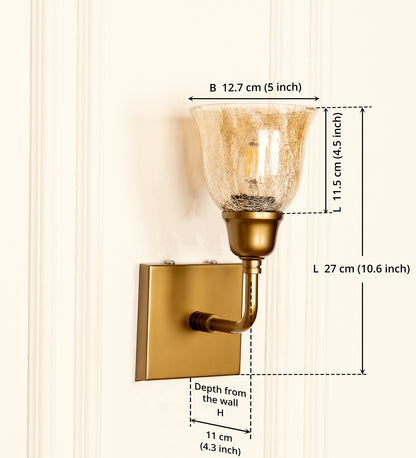 Elbow Wall Lamp with Crackled Cup Glass