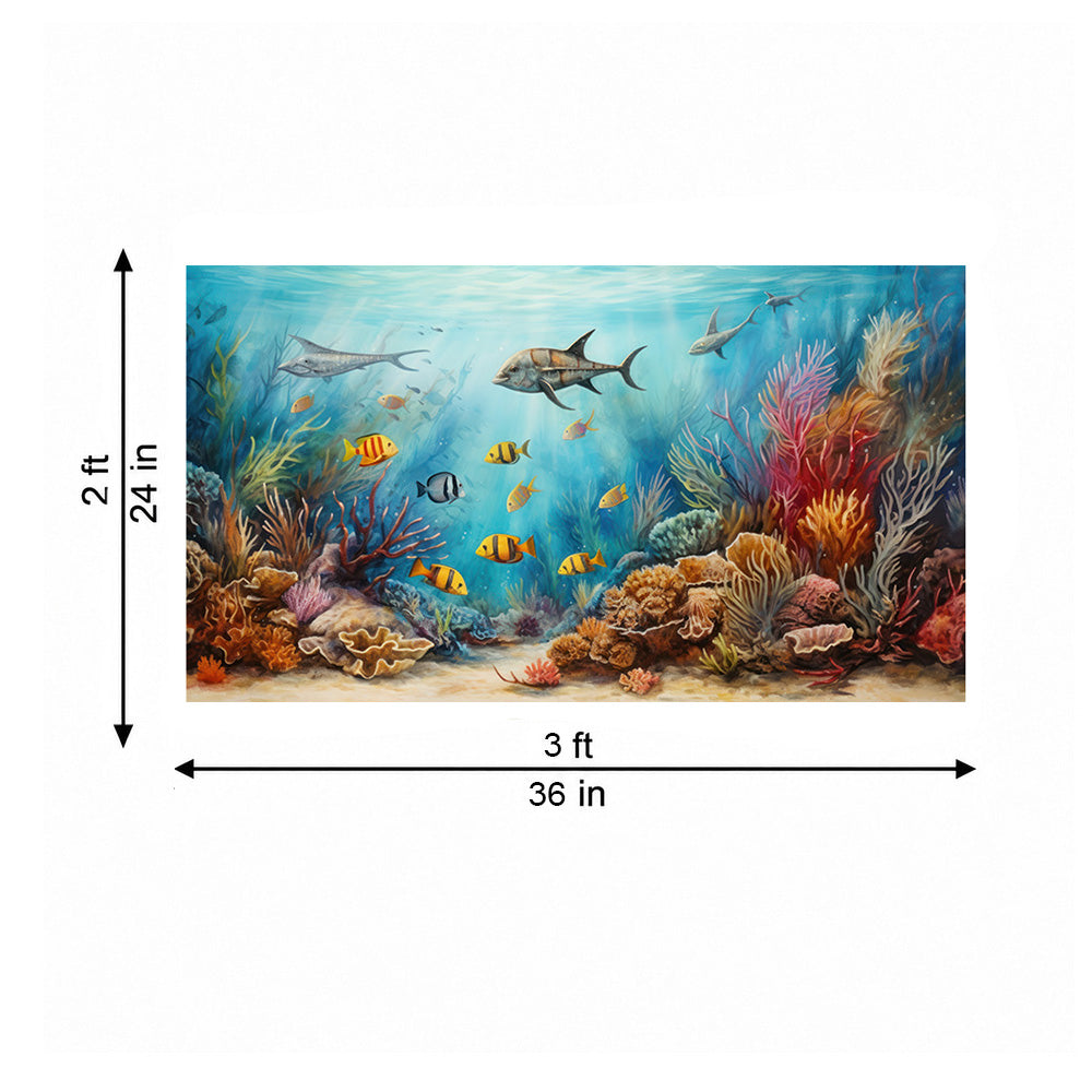 Coral Reef Underwater Wall Painting | Canvas Wall Art for Living Room, Bedroom & Office