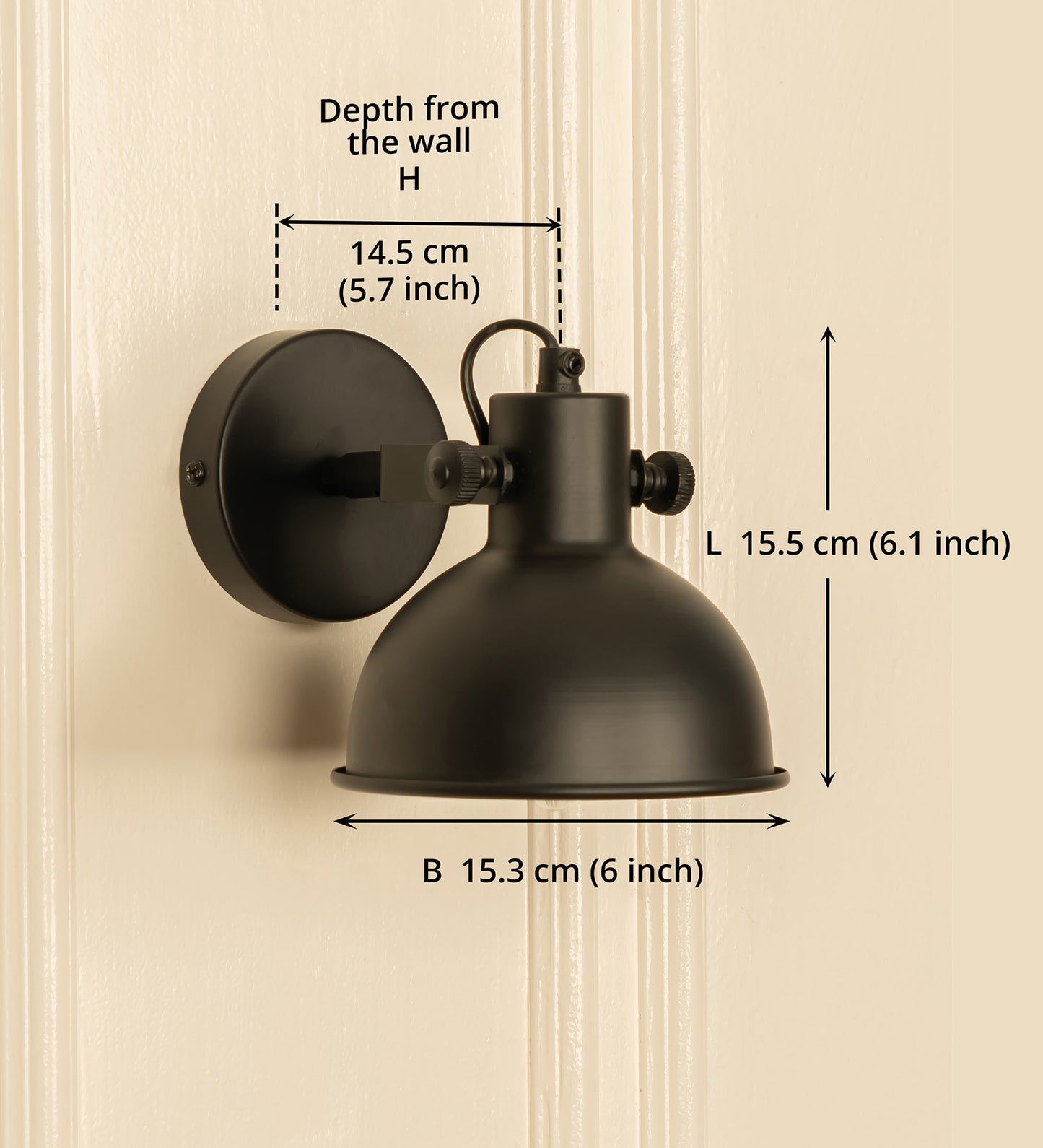 Adjustable Focus Reading Wall Light Black