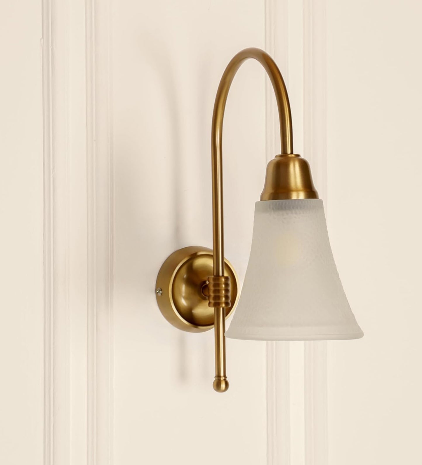 Hockey Wall Lamp with Frosted Hammered Glass
