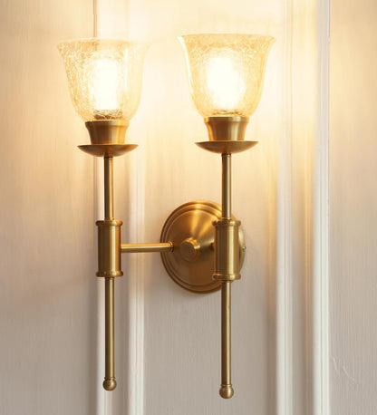 Double Spacer Wall Lamp with Crackled Cup Glass