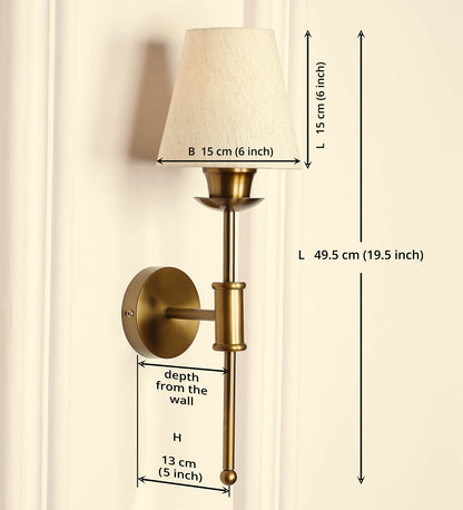 Spacer Wall Lamp with Off White Fabric Shade