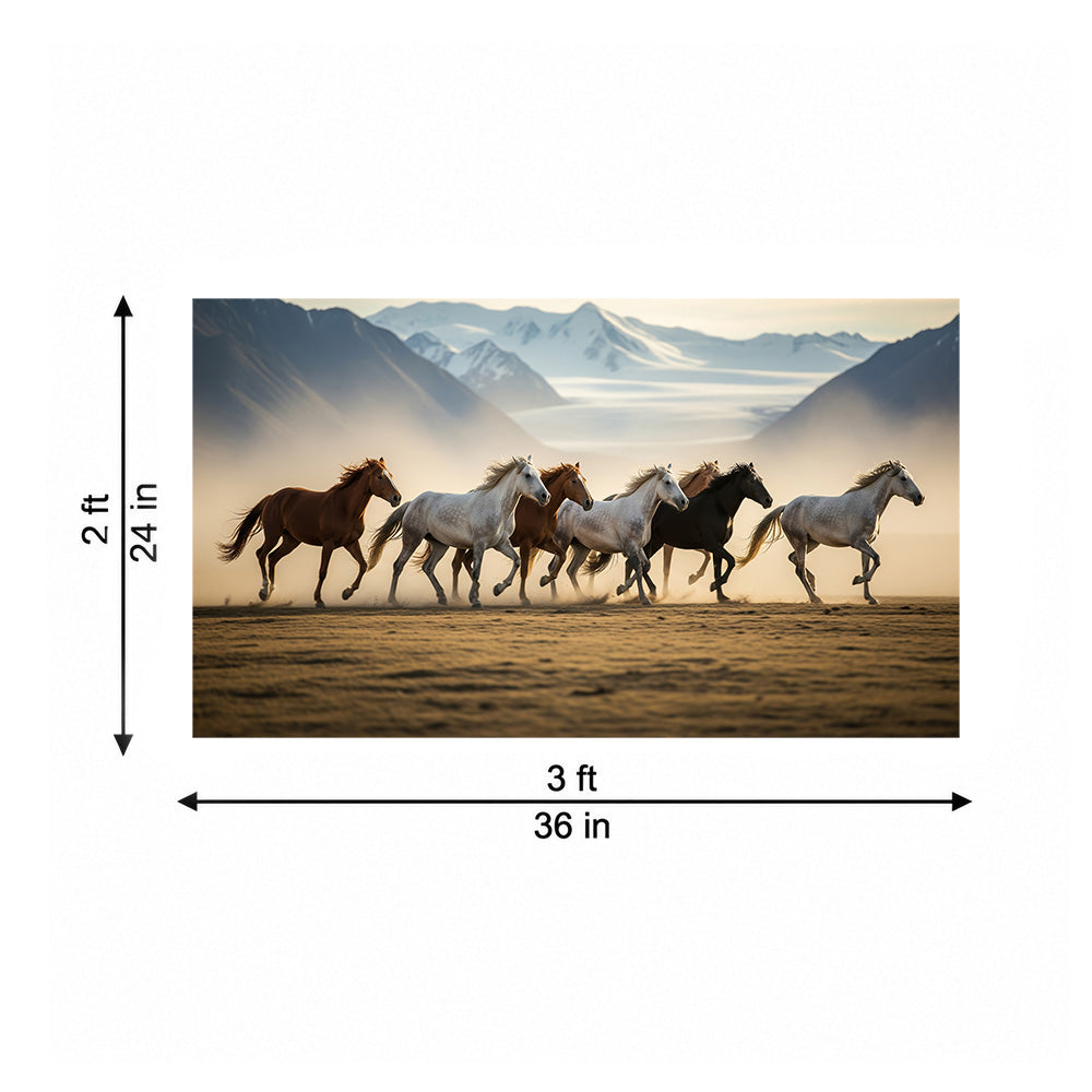 Horse Herd Sunset Wall Painting | Canvas Wall Art for Living Room, Bedroom & Office