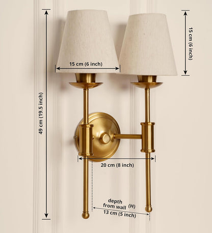 Double Spacer Wall Lamp with Off White Shade