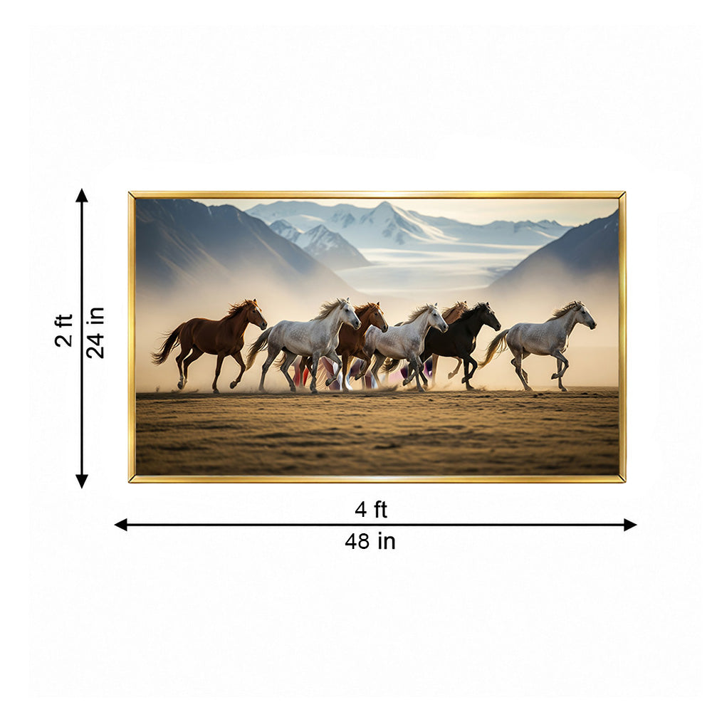 Horse Herd Sunset Wall Painting | Canvas Wall Art for Living Room, Bedroom & Office