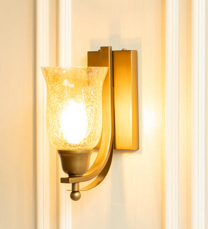 J Wall Lamp with Crackled Chimney Glass