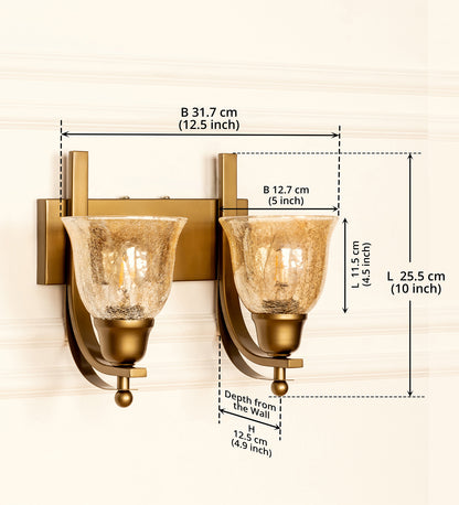 Double J Wall Lamp with Crackled Cup Glass