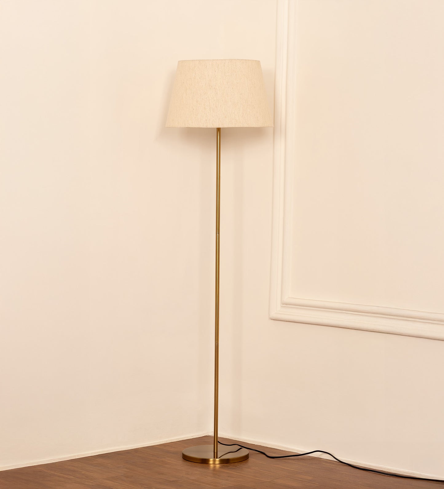Antique Brass Classic Floor Lamp (5 ft) – 16″ Shade