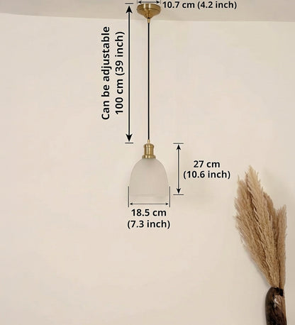 Grooved Frosted Glass Pendant