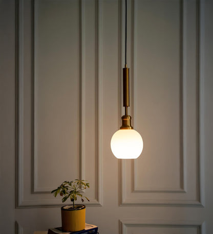 Globe Pendant with Frosted White Glass