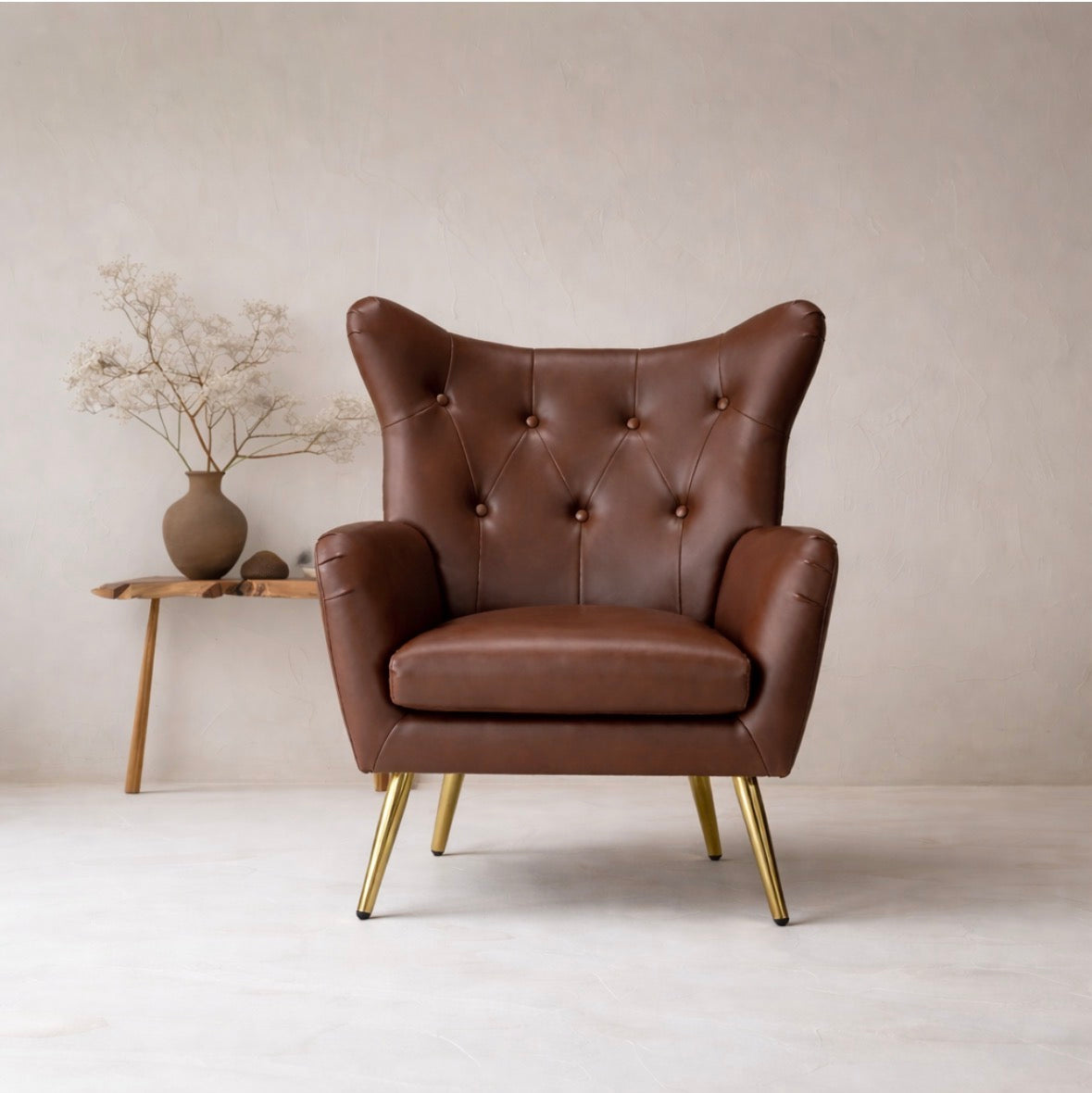 Hedley Arm Chair Brown | Classic Armchair Brown