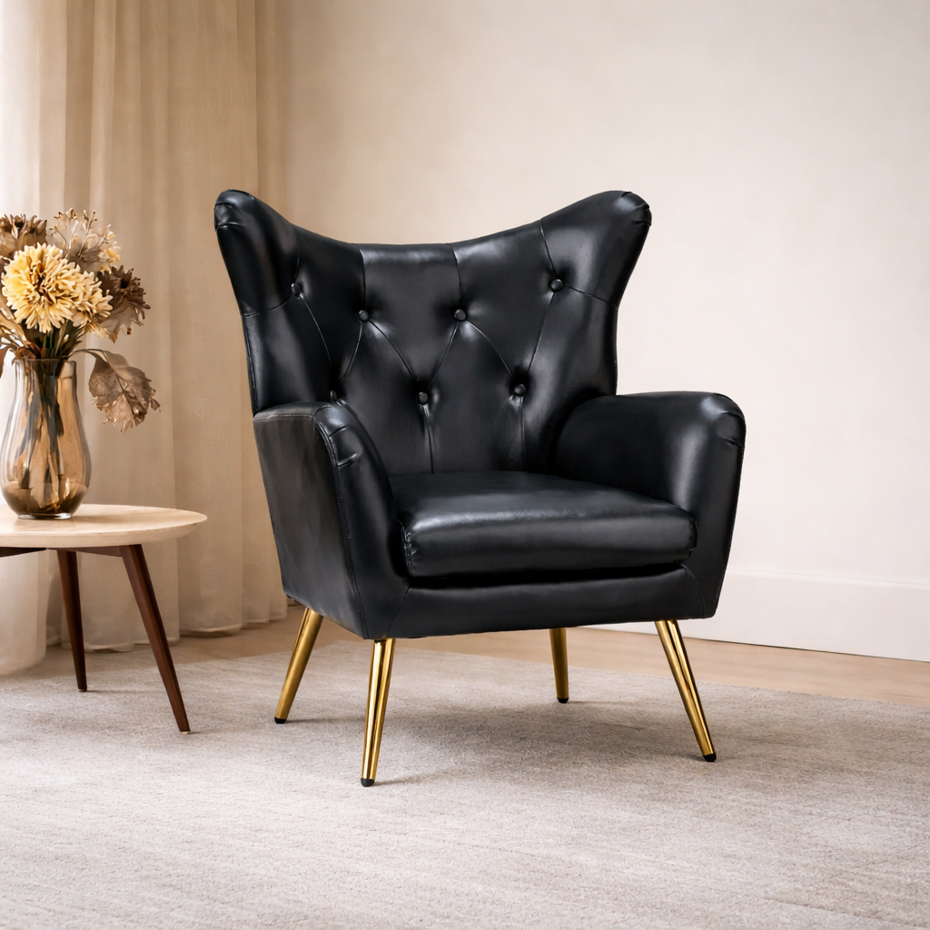 Hedley Arm Chair Black | Classic Armchair Black