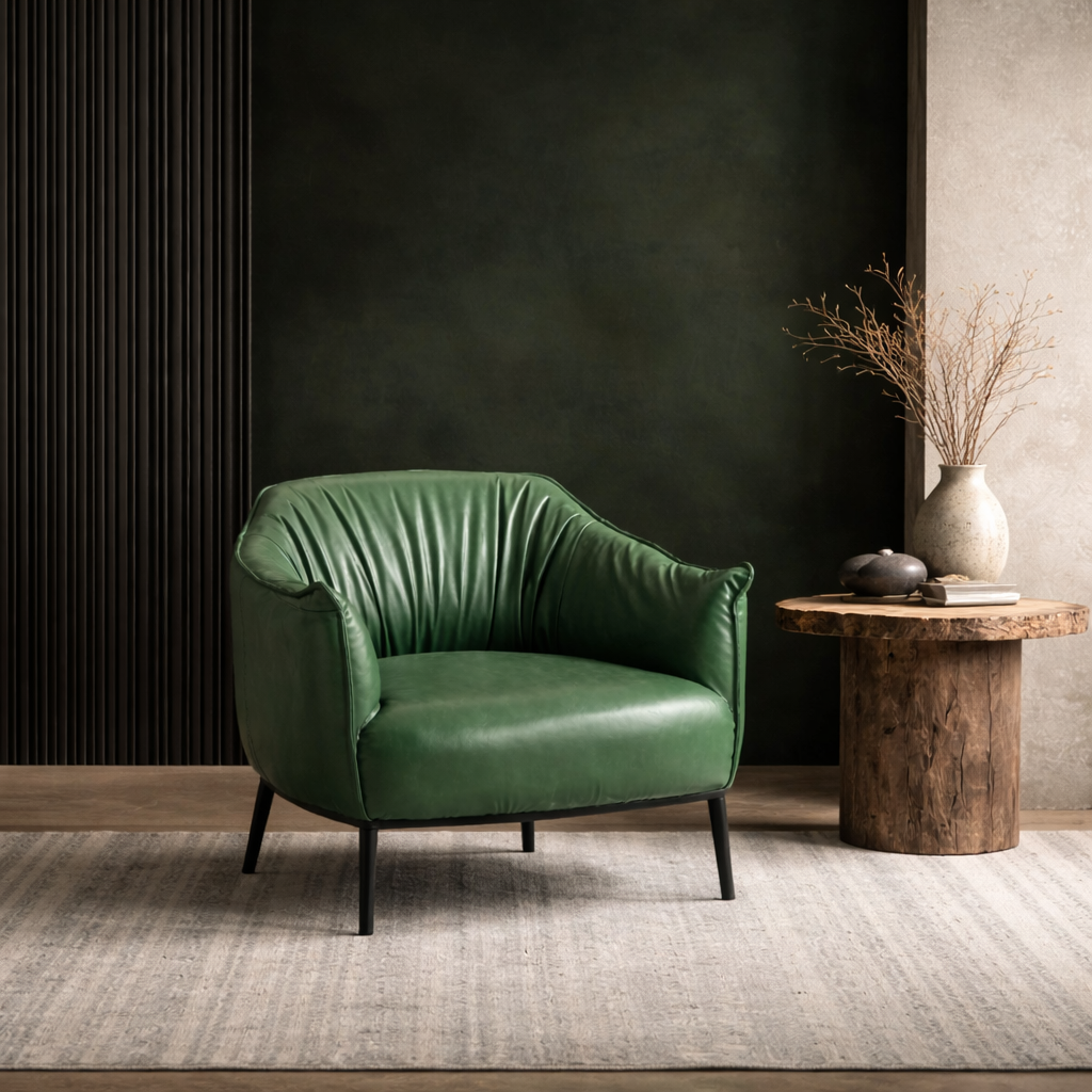 Almeda Accent Chair Green | Modern Lounge Chair Olive Green