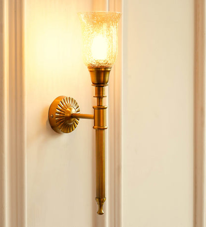 Corrugated Wall Lamp with Crackled Glass