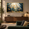 Underwater Fish School Wall Painting | Canvas Wall Art for Living Room, Bedroom & Office