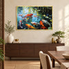 Koi Pond Nature Wall Painting | Canvas Wall Art for Living Room, Bedroom & Office