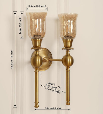 Double Ball Wall Lamp with Crackled Glass