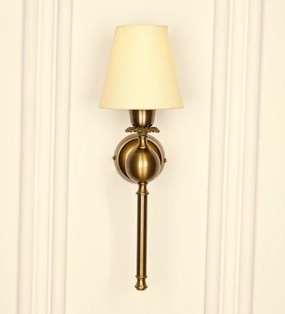 Ball Wall Lamp with Cream Fabric Shade