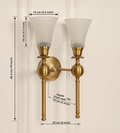 Double Ball Wall Lamp with Frosted Hammered Glass