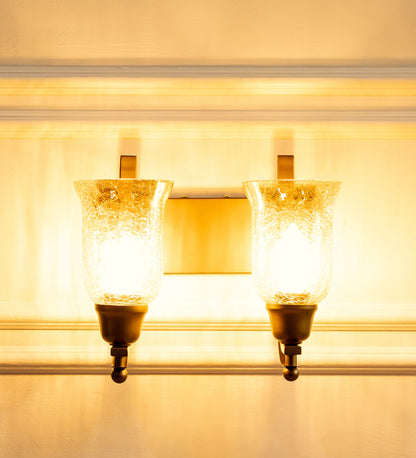Double J Wall Lamp with Crackled Chimney Glass