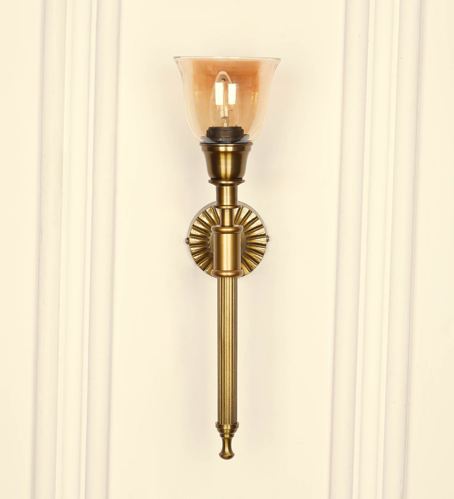 Corrugated Wall Lamp with Golden Luster Cup Glass