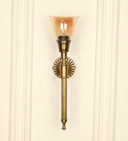 Corrugated Wall Lamp with Golden Luster Cup Glass