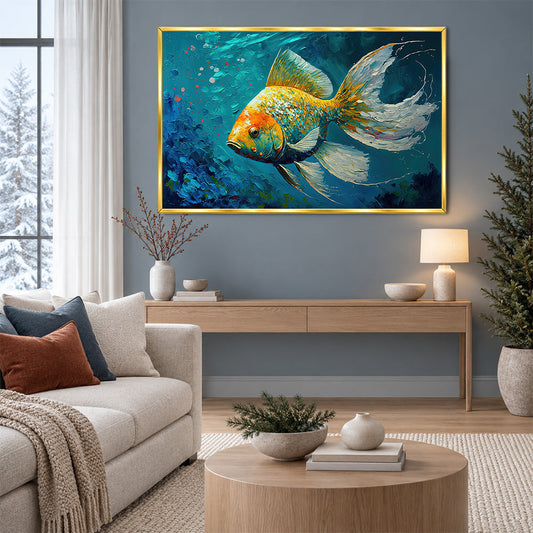 Sea Turtle Underwater Wall Painting | Canvas Wall Art for Living Room, Bedroom & Office