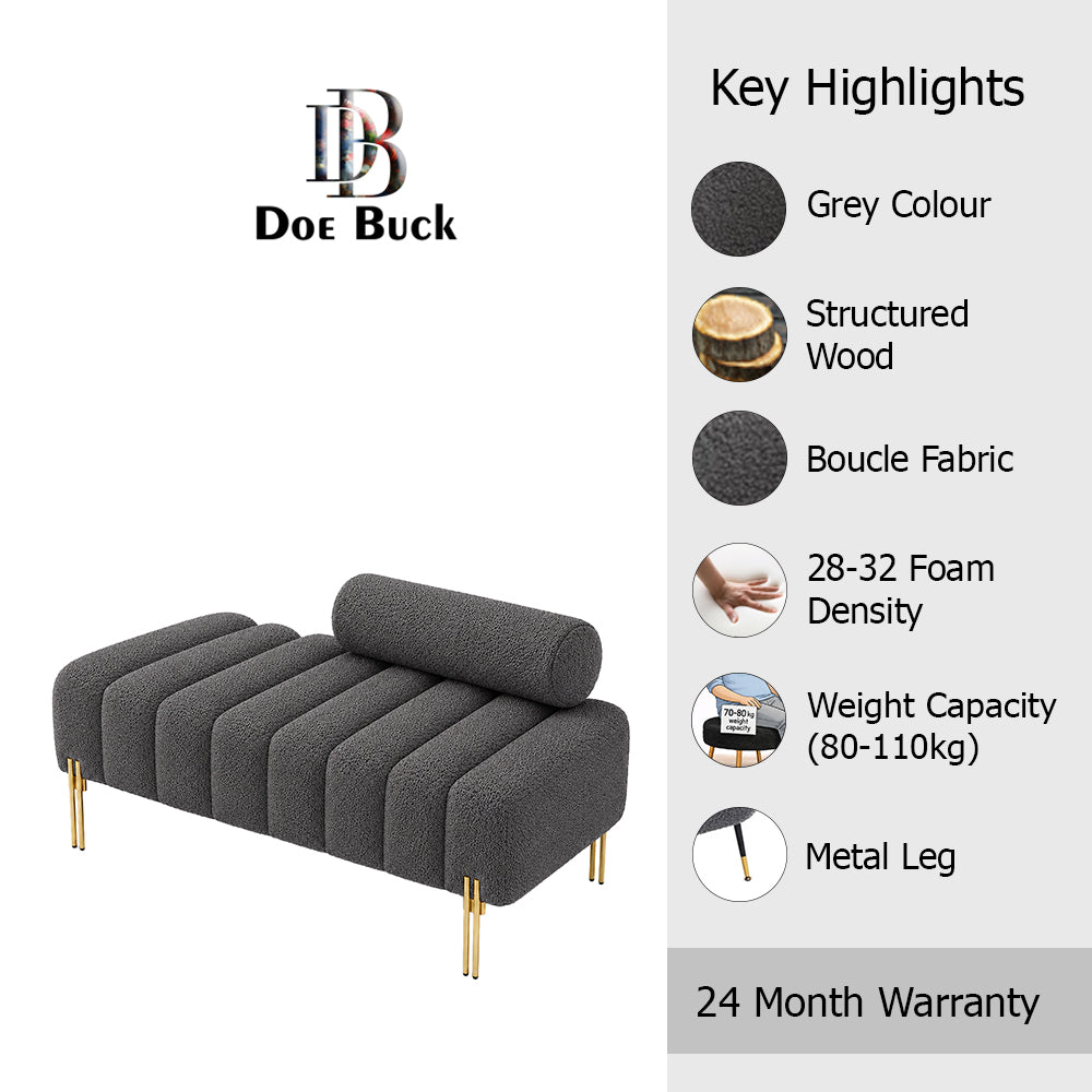 Sepia Homes crest bench With Golden Legs|Grey