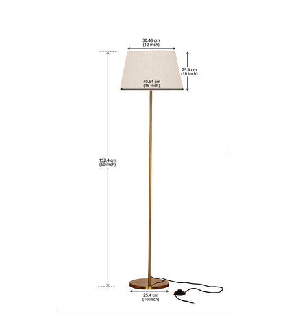 Antique Brass Classic Floor Lamp (5 ft) – 16″ Shade