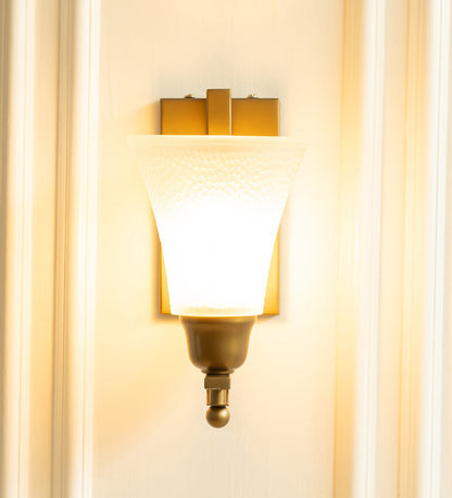 J Wall Lamp with Frosted Hammered Glass