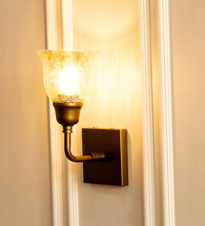 Elbow Wall Lamp with Crackled Cup Glass