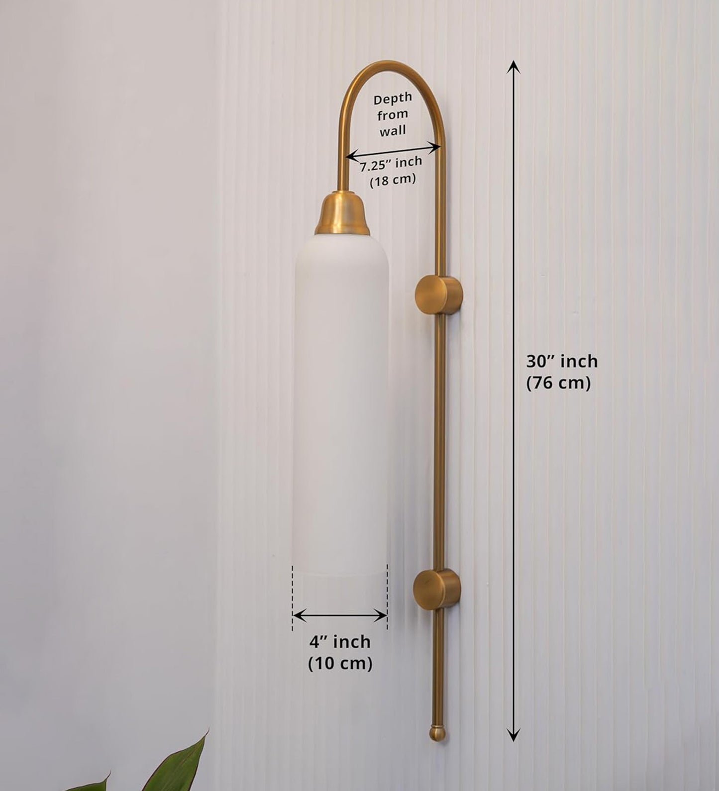 Modern Wall Lamp Antique Brass with Frosted White Glass