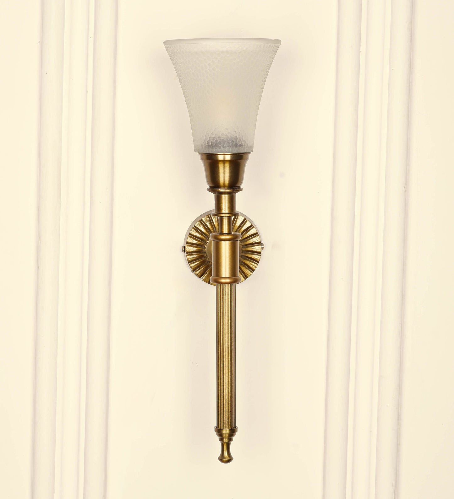 Corrugated Wall Lamp with Frosted Hammered Glass