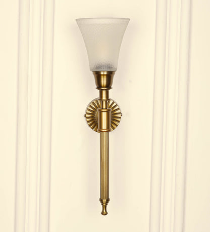 Corrugated Wall Lamp with Frosted Hammered Glass