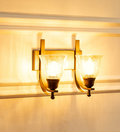 Double J Wall Lamp with Crackled Cup Glass