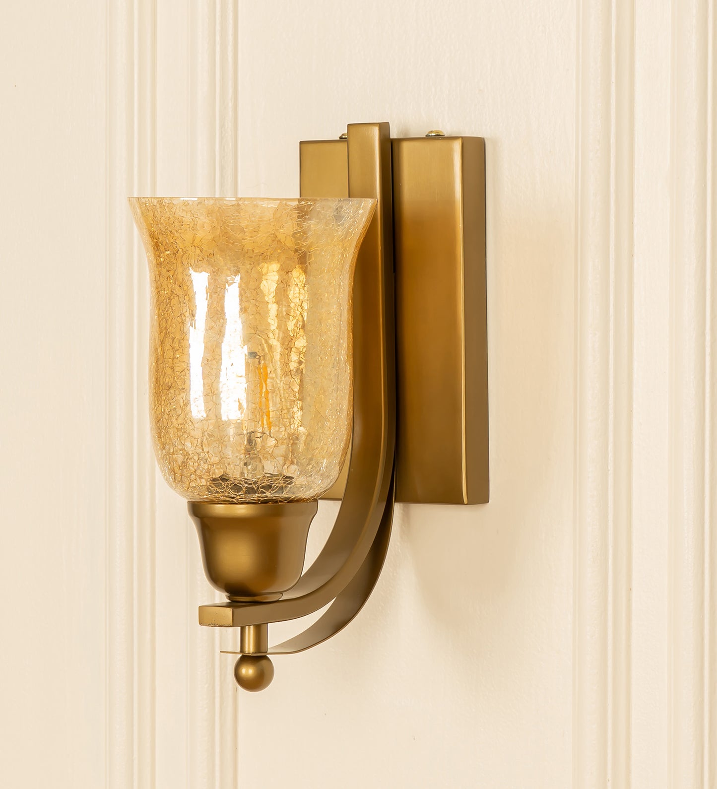 J Wall Lamp with Crackled Chimney Glass