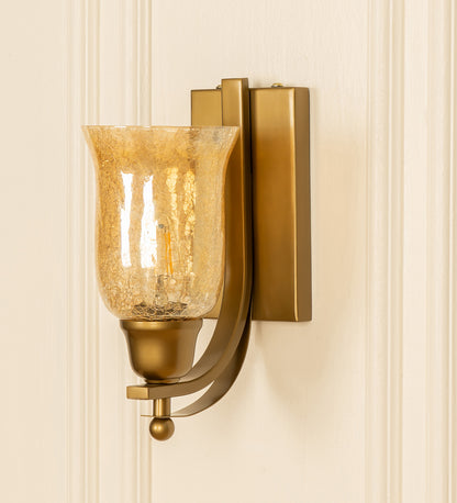 J Wall Lamp with Crackled Chimney Glass
