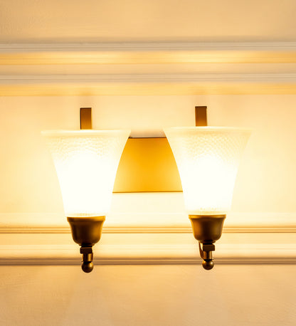 Double J Wall Lamp with Frosted Hammered Glass